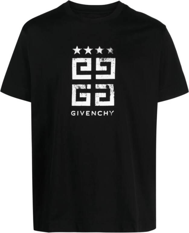 Givenchy Zwart Slim-Fit T-Shirt met 4G Sterren Print Zwart Heren