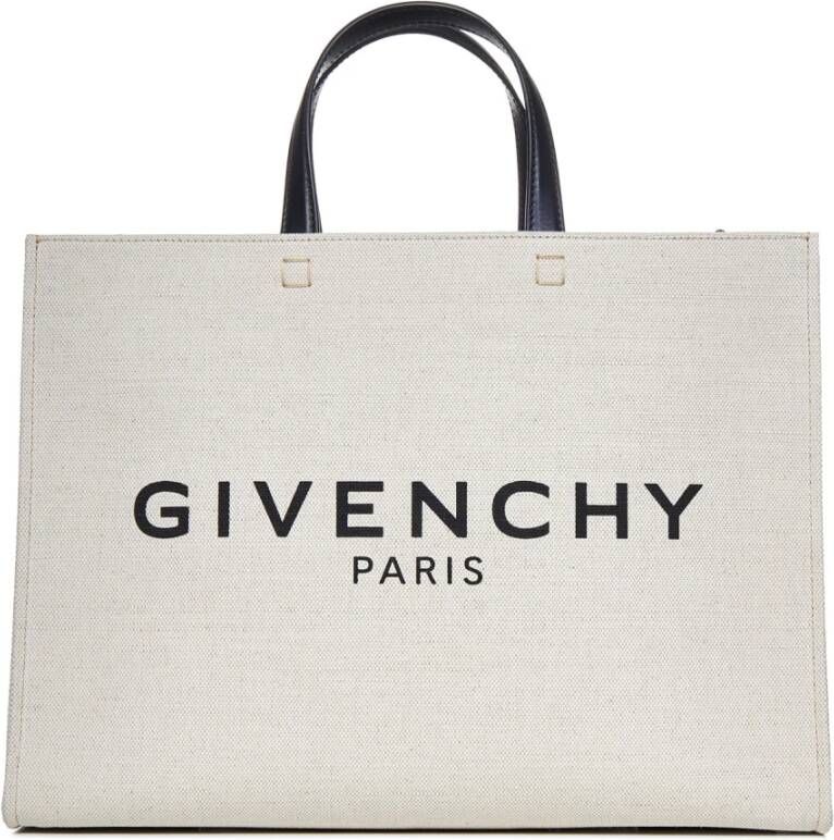 Givenchy Witte Tote Tas met Handtekening Print White Dames