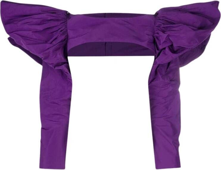 Givenchy Ultra Crop Ruffle Top Purple Dames