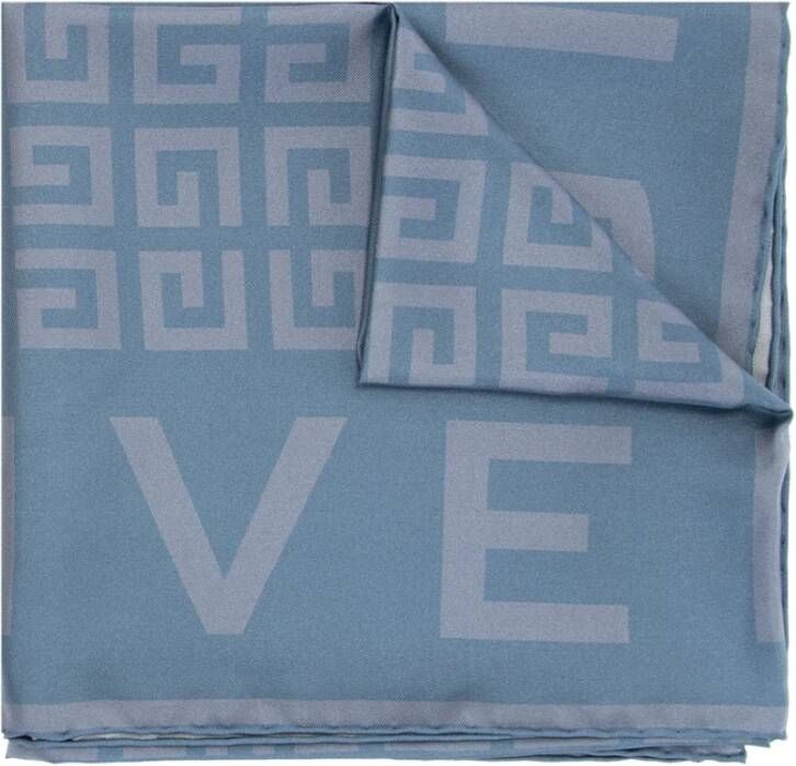 Givenchy Verhoog je accessoiregame met deze prachtige blauwe en grijze zijden sjaal Blauw Dames