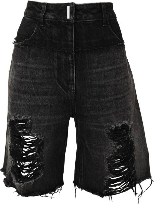 Givenchy Versleten denim shorts Zwart Dames