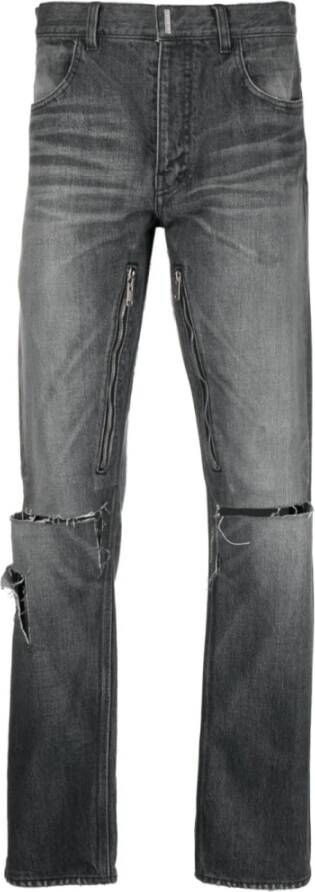 Givenchy Versleten straight-leg denim jeans Grijs Heren