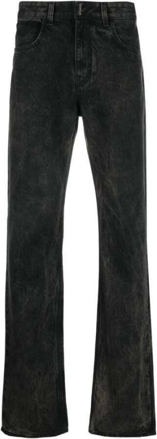 Givenchy Versleten straight-leg jeans Zwart Heren