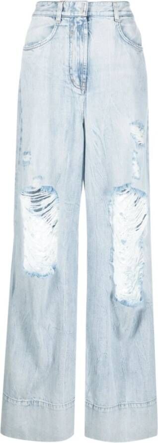 Givenchy Verweerde Wide-Leg Jeans Blauw Dames