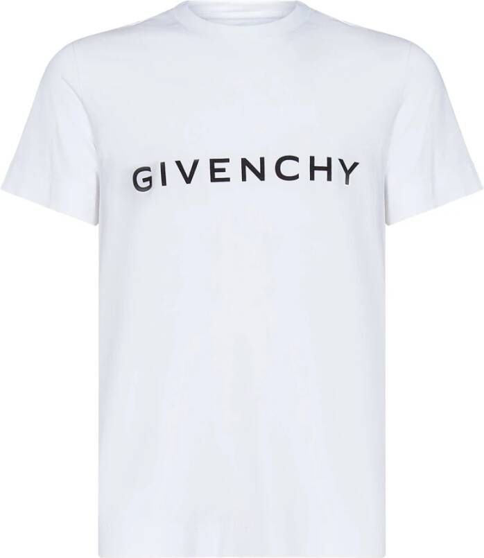 Givenchy Wit Archetype Print Slim-Fit T-Shirt voor Heren White Heren