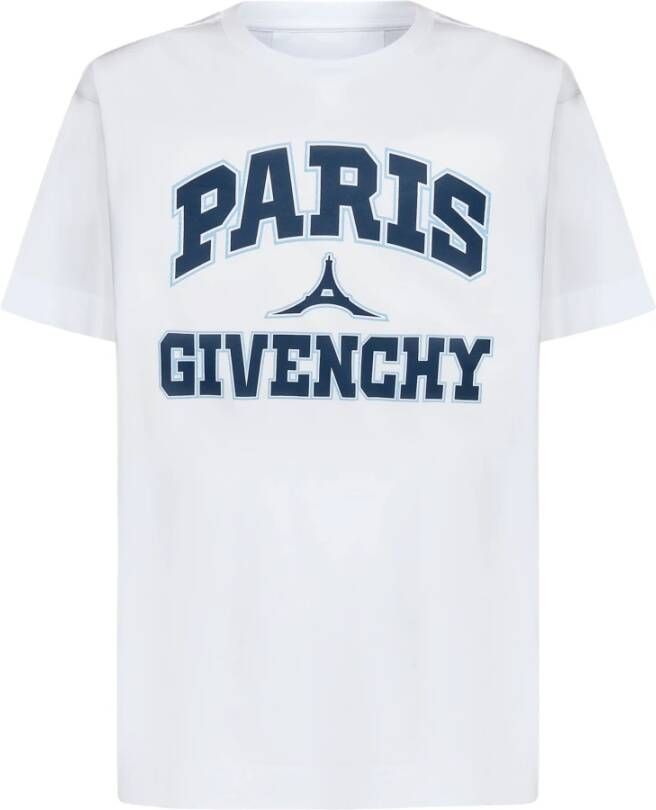 Givenchy Wit Oversized Tour Eiffel T-Shirt Wit Heren