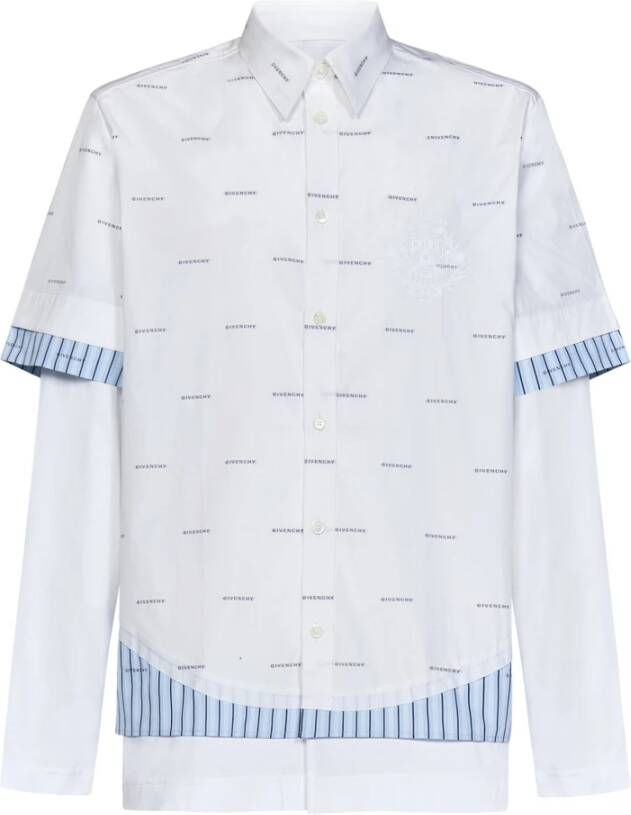 Givenchy Witte Crest Geborduurde Shirt White Heren