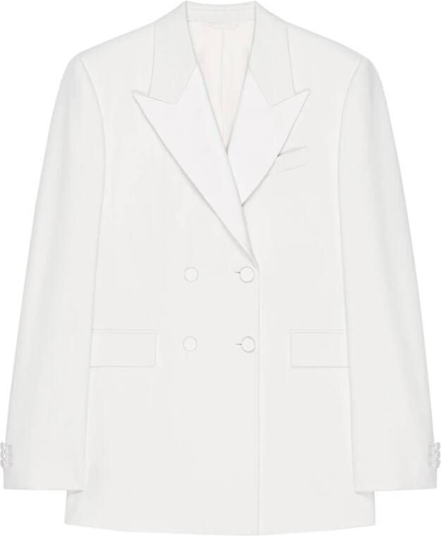 Givenchy Witte Wollen Jas met Oversized Pasvorm Wit Dames