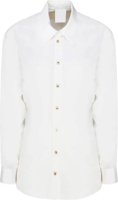 Givenchy Witte Zijden Strass Detail Shirt White Dames
