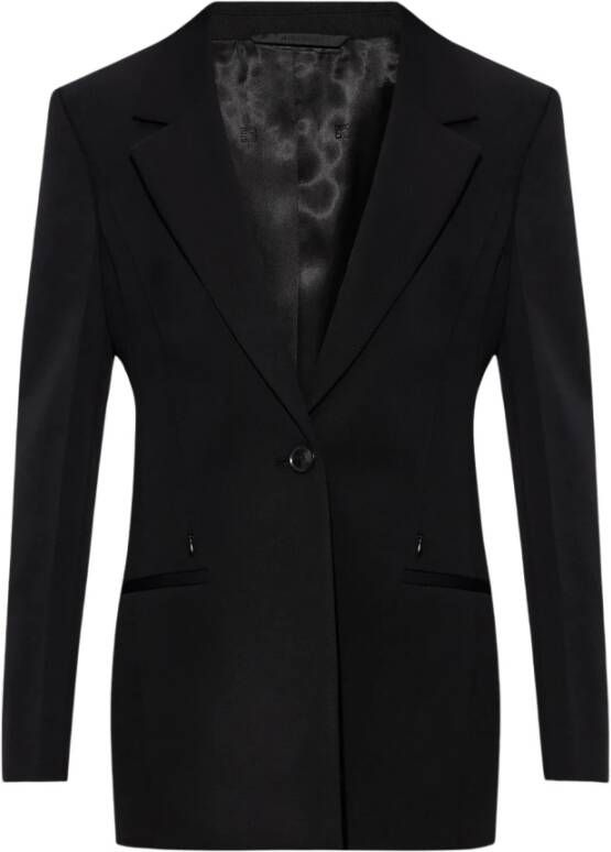 Givenchy Gestructureerde Wol Blend Blazer Black Dames