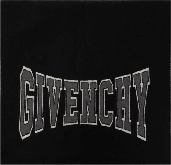 Givenchy Wollen sjaal met logo Zwart Heren