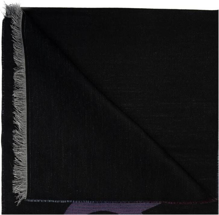 Givenchy Wollen sjaal met logo Zwart Heren