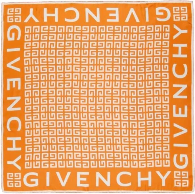 Givenchy Zijden Vierkante Sjaal 4G Orange Dames