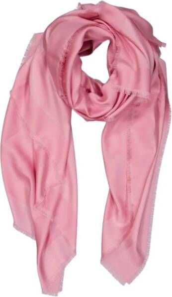 Givenchy Zijden Vierkante Sjaal Franje Wol Pink Dames