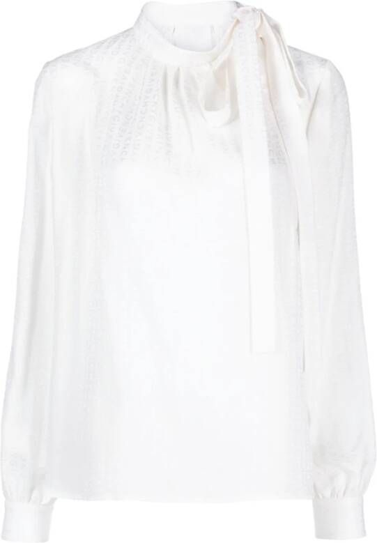 Givenchy Zijden Blouse met Logo Wit Dames