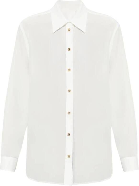 Givenchy Witte Zijden Strass Detail Shirt White Dames