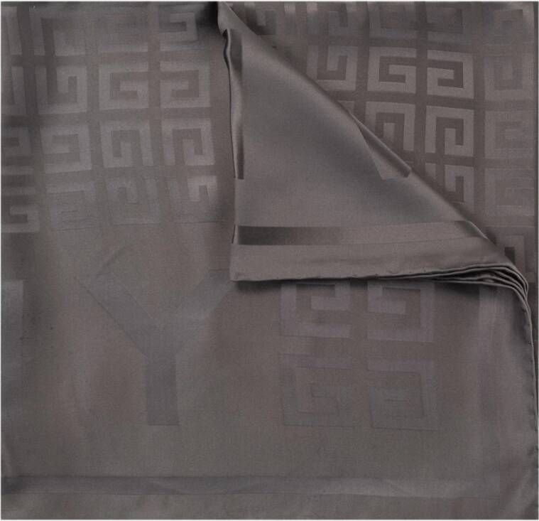 Givenchy Zijden sjaal met logo Grijs Dames