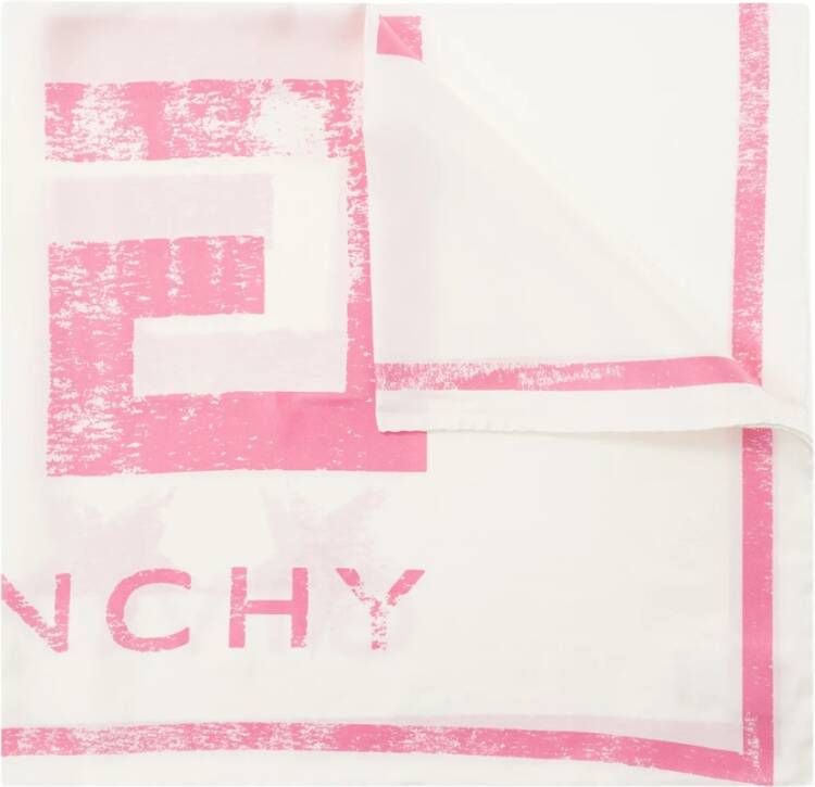 Givenchy Zijden sjaal met logo White Dames