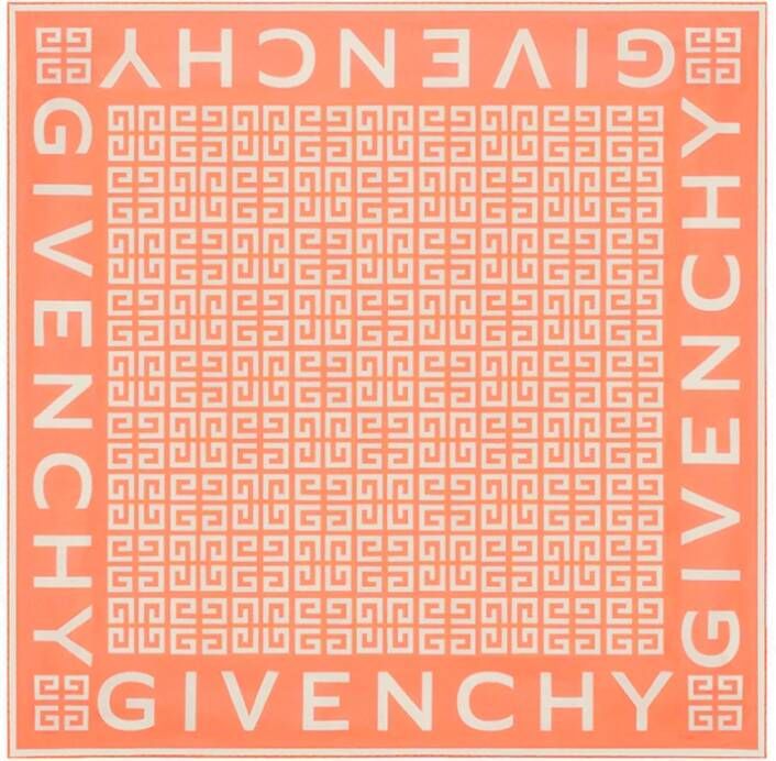 Givenchy Zijden Sjaals Trendy Monogramprint Luxe Touch Oranje Dames