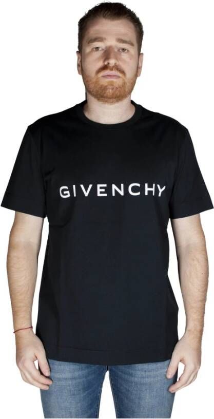 Givenchy Zwart Archetype Logo T-Shirt Zwart Heren