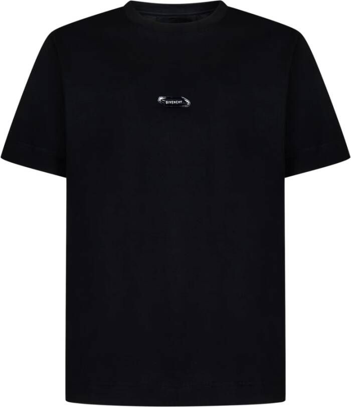 Givenchy Zwart Classic-Fit Bubble Patch T-Shirt Zwart Heren