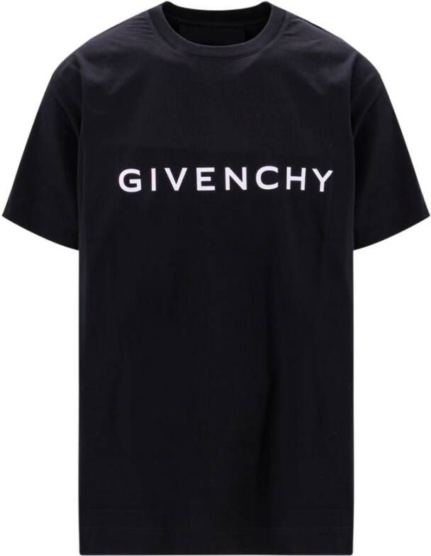 Givenchy Zwart Katoenen T-Shirt met Oversize Design Zwart Heren