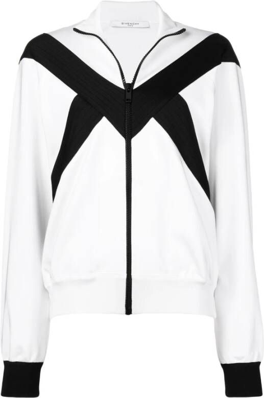 Givenchy Zwart-witte rits sweatshirt White Dames