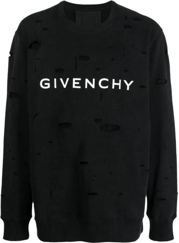 Givenchy Zwarte Oversized Trui met Capuchon Black Heren