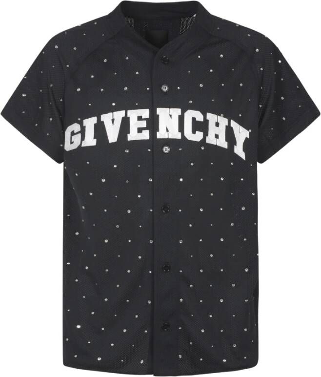 Givenchy Zwart Polyester T-Shirt met Geperforeerd Detail Black Heren
