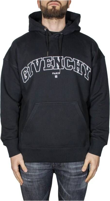Givenchy Zwarte College Hoodie Iconisch Logo Hoogwaardige Stof Zwart Heren