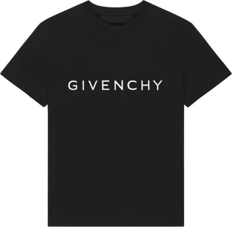 Givenchy Zwart Katoenen T-Shirt met Oversize Design Black Heren