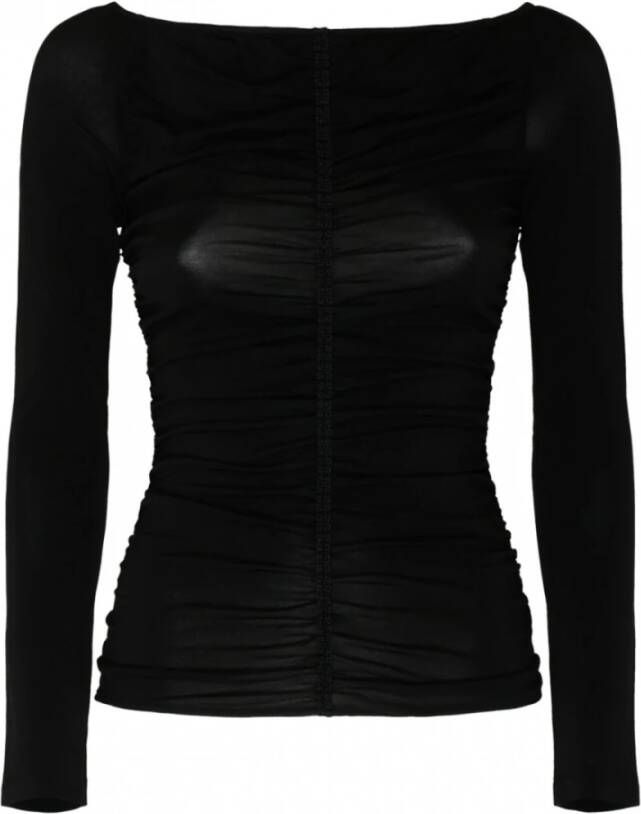 Givenchy Zwarte Gerimpelde Jersey Top Zwart Dames