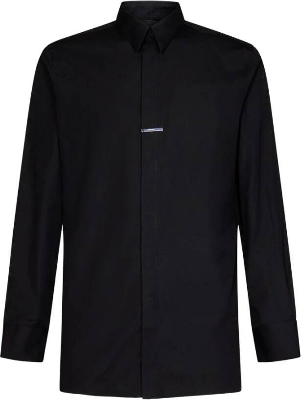 Givenchy Zwarte Jacquard Katoenen Overhemd met Lange Mouwen Zwart Heren