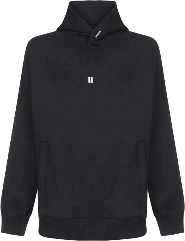 Givenchy Zwarte katoenen hoodie met 4G-logo Zwart Heren