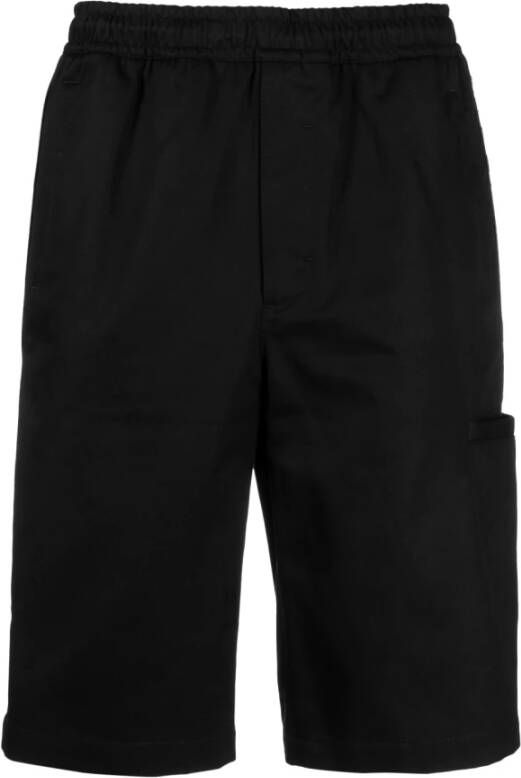 Givenchy Zwarte Katoenen Shorts met Logo-Tape Zwart Heren