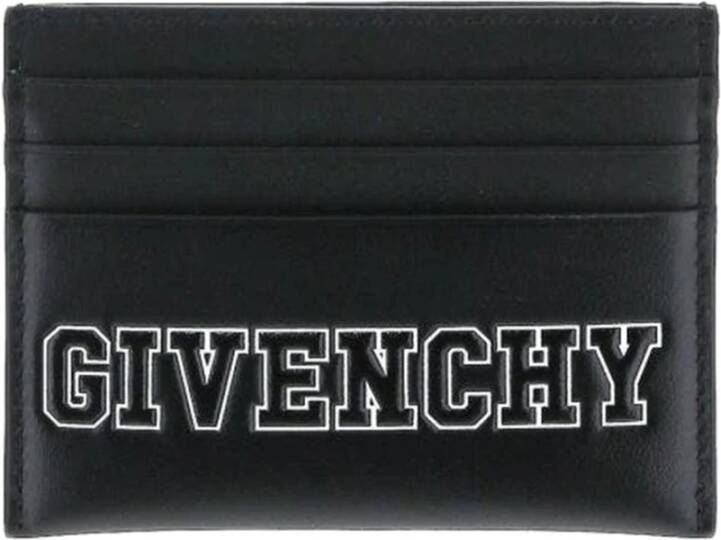 Givenchy Zwarte Leren Kaarthouder Zwart Heren