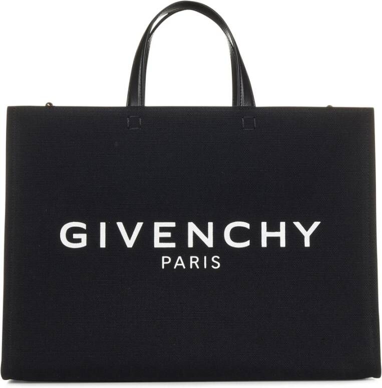 Givenchy Zwarte leren tas met dubbele handgreep en verstelbare schouderband Zwart Dames