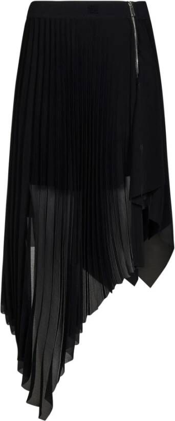 Givenchy Zwarte Midi Rok met Gedrapeerd Effect Zwart Dames