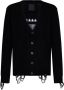 Givenchy Zwarte katoenen gebreide cardigan met geborduurd logo Black Heren - Thumbnail 1