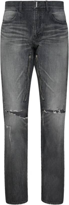 Givenchy Zwarte Vernielde Denim Jeans Zwart Heren