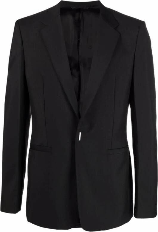 Givenchy Zwarte Wol en Mohair Jas Zwart Heren