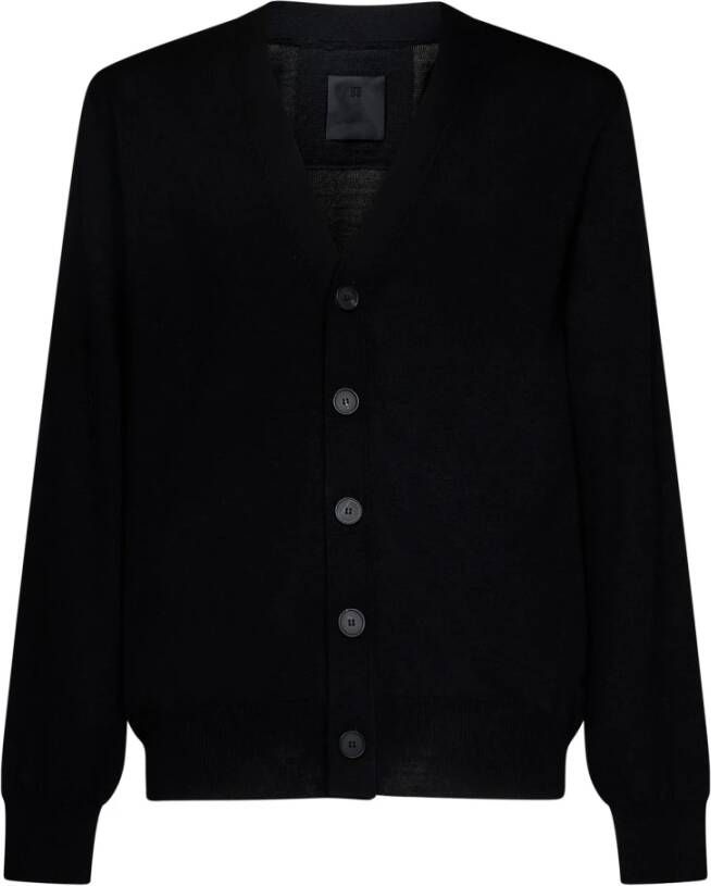 Givenchy Zwarte Wol Gebreide Cardigan voor Heren Zwart Heren