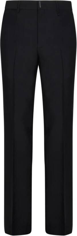 Givenchy Zwarte Wollen Broek met Verborgen Sluiting Zwart Heren
