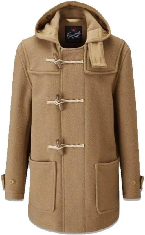 Gloverall Mid Monty Duffle Coat Camel-XS Beige Heren