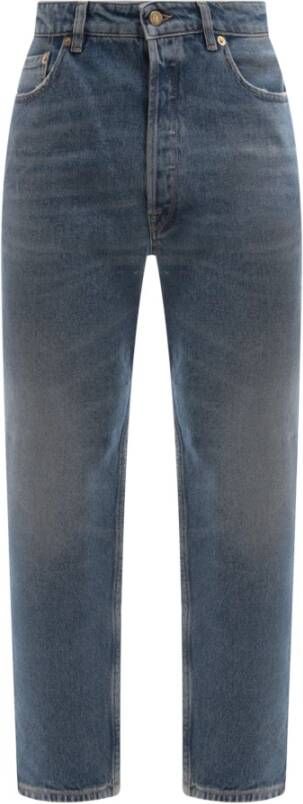 Golden Goose Blauwe Katoenen Slim-Fit Jeans met Verwijderbaar Label Blauw Heren