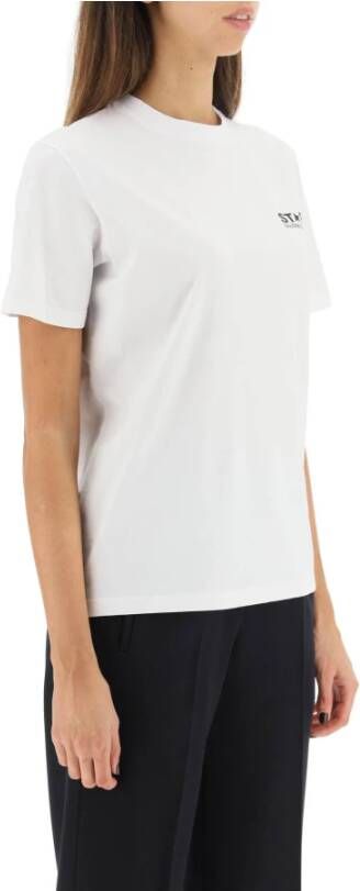 Golden Goose Contrasterend Logo Print Ster T-Shirt White Dames
