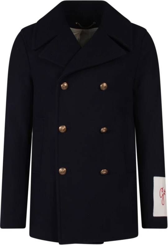 Golden Goose Dandy Peacoat van Virgin Wolmix Blauw Heren