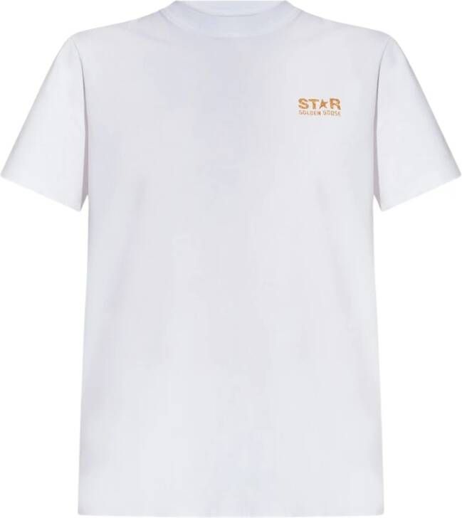 Golden Goose Stijlvol Logo Katoenen T-Shirt White Dames