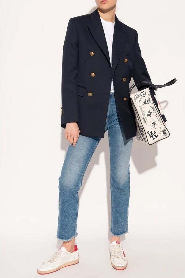 Golden Goose Blauwe Wollen Blend Double-Breasted Blazer Jas Blue Dames - Foto 4