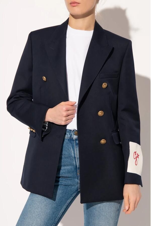 Golden Goose Blauwe Wollen Blend Double-Breasted Blazer Jas Blue Dames - Foto 3